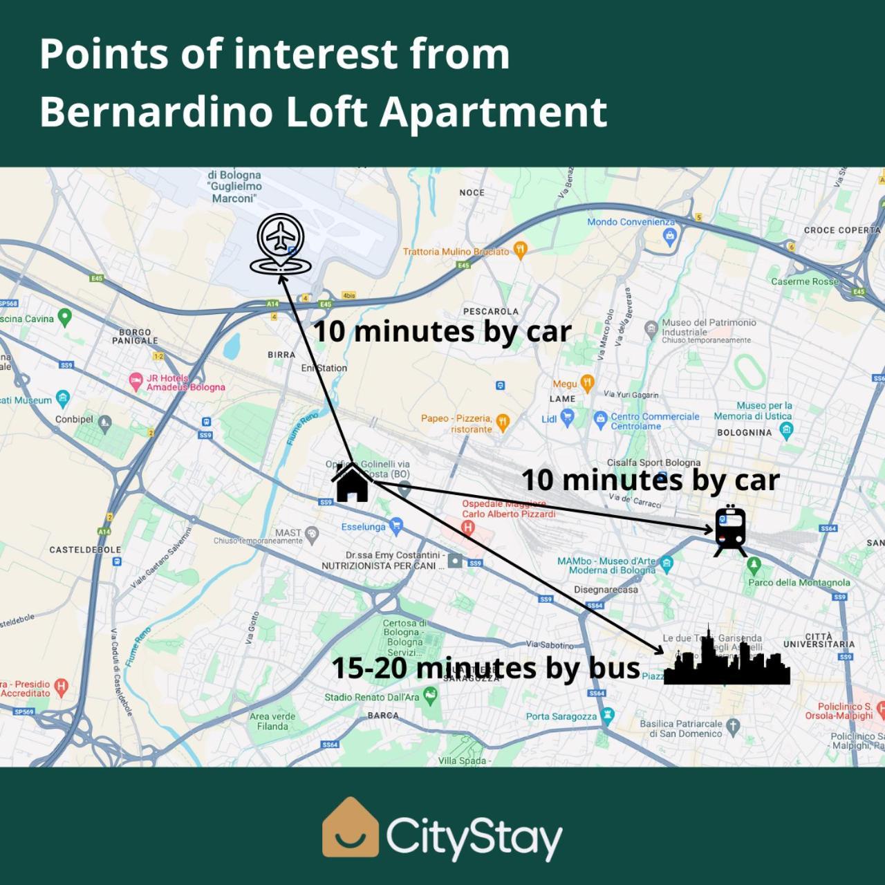 Citystay I Bernardino Loft Apartment Bologna Exteriör bild